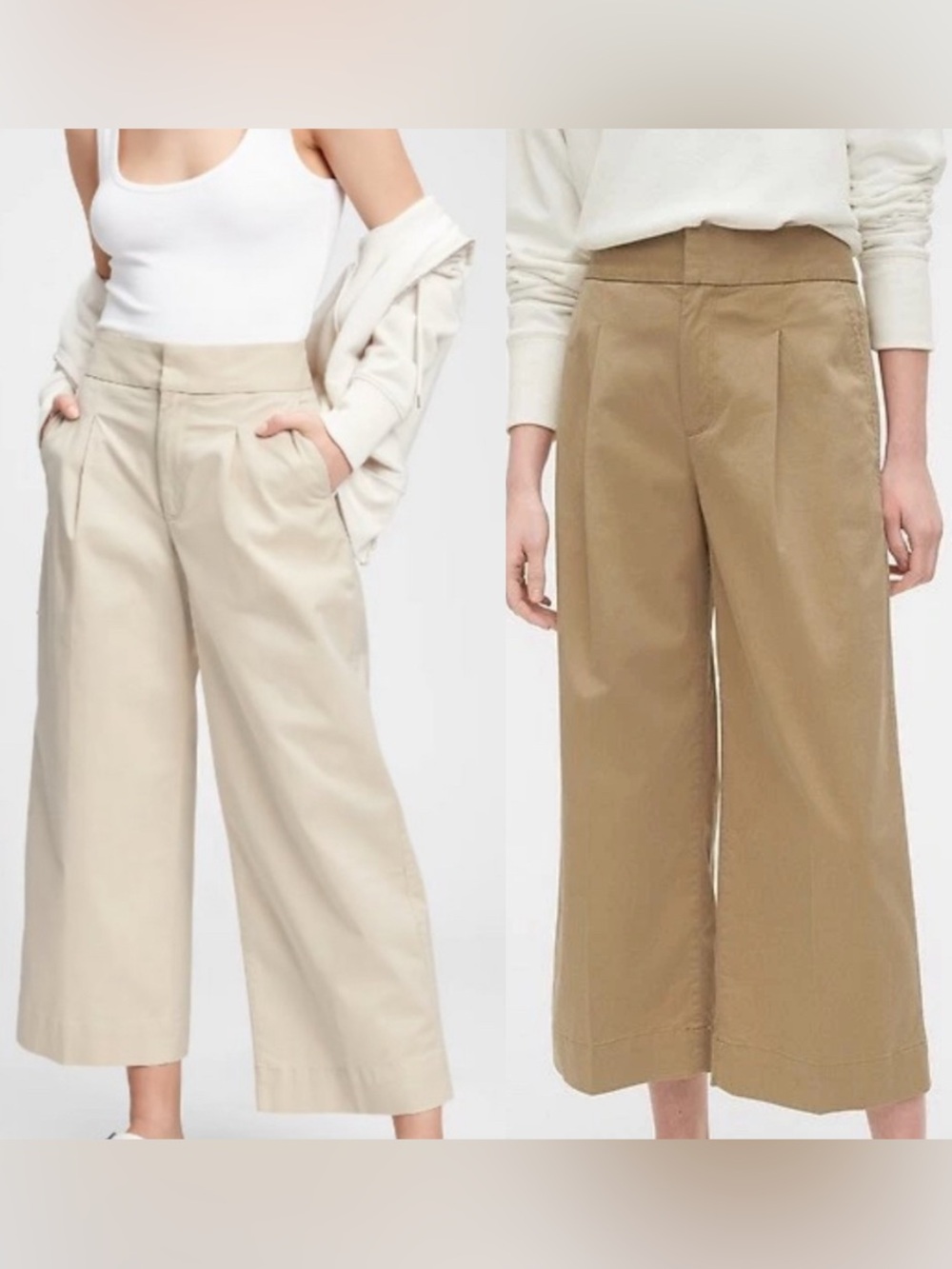 (2) - GAP women’s size 4 pleated wide leg khaki trousers